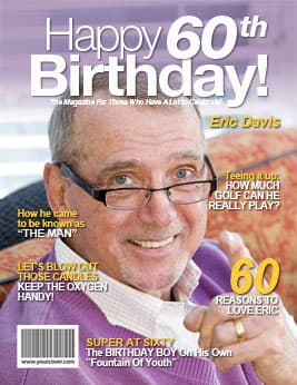 60th Birthday magazine cover template