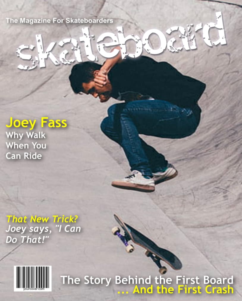 Skateboard magazine cover template