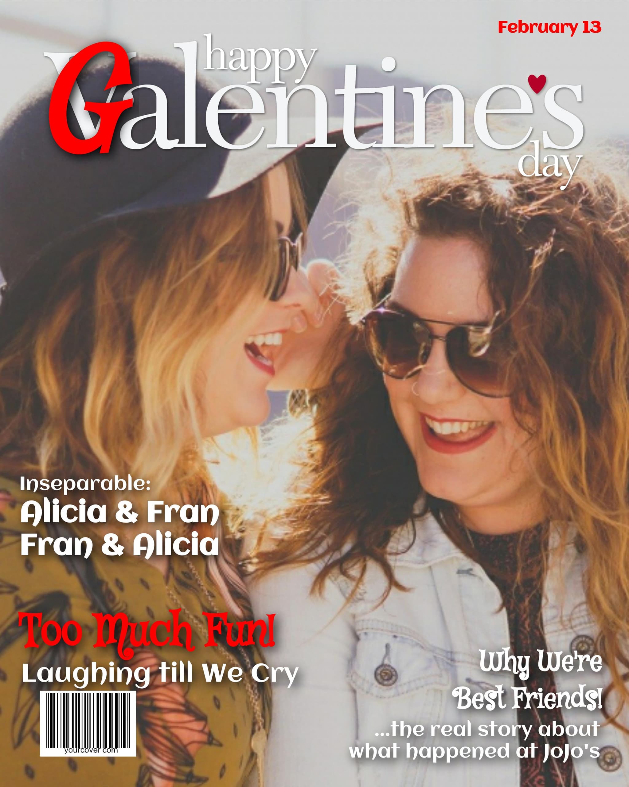 Galentine's Day magazine cover template