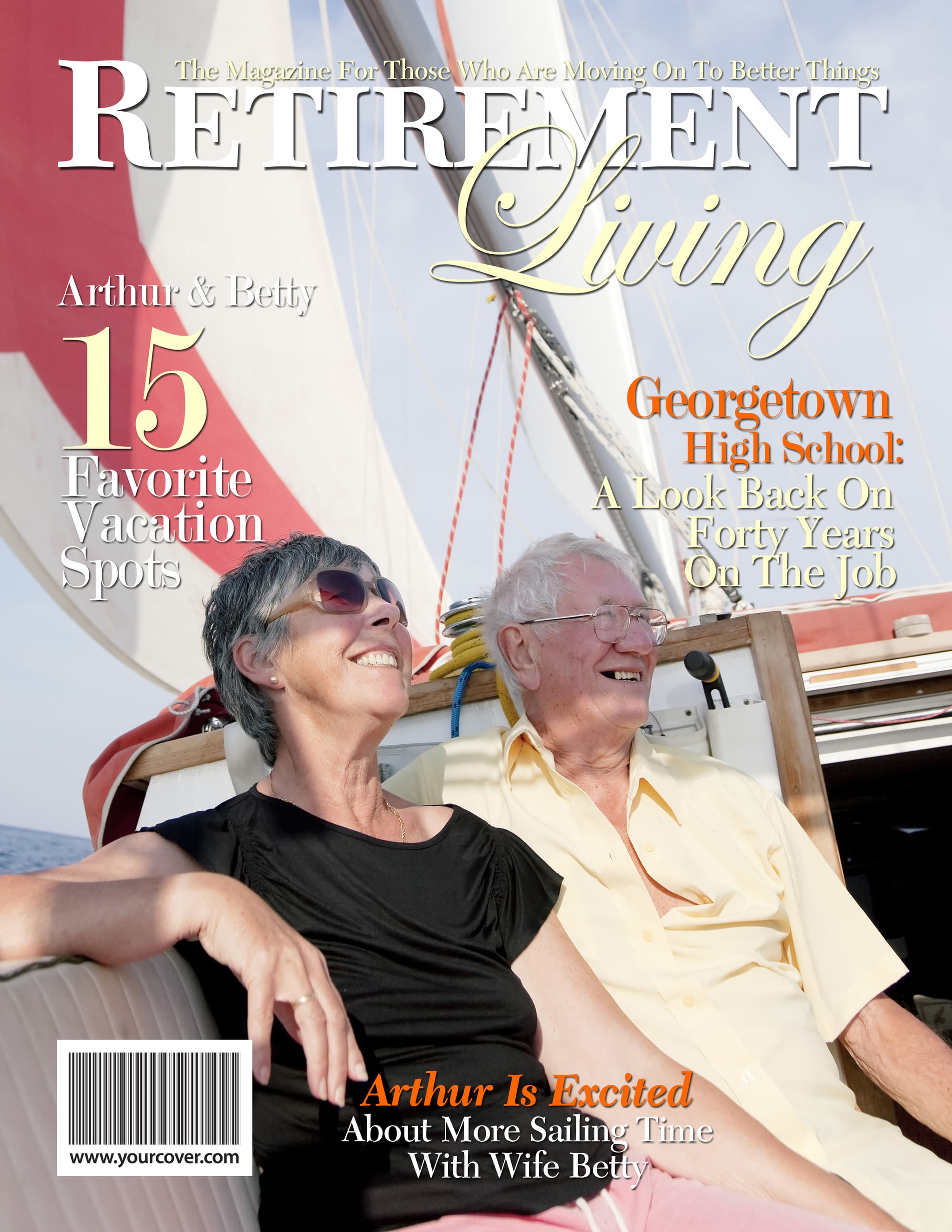 Retirement magazine cover template
