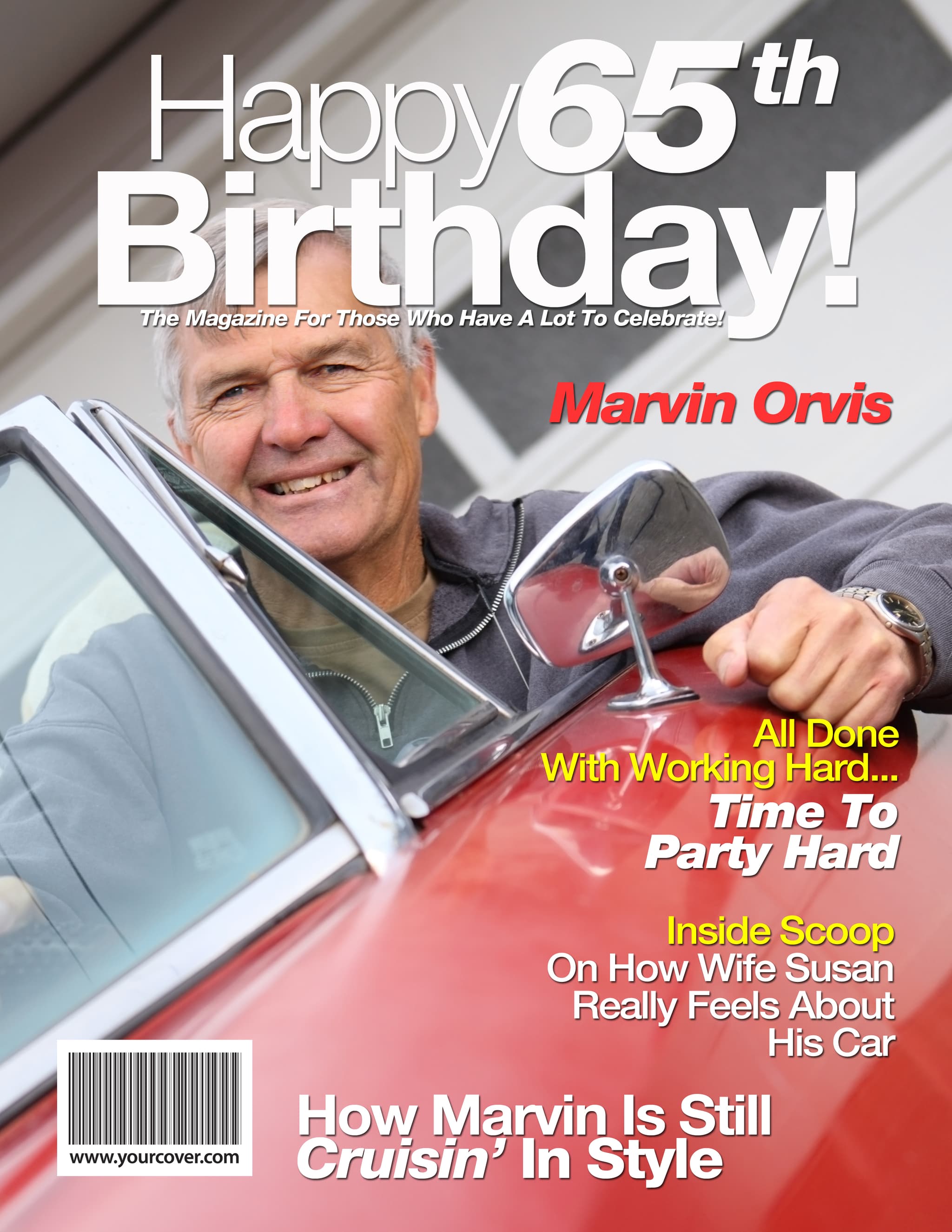 65th Birthday magazine cover template