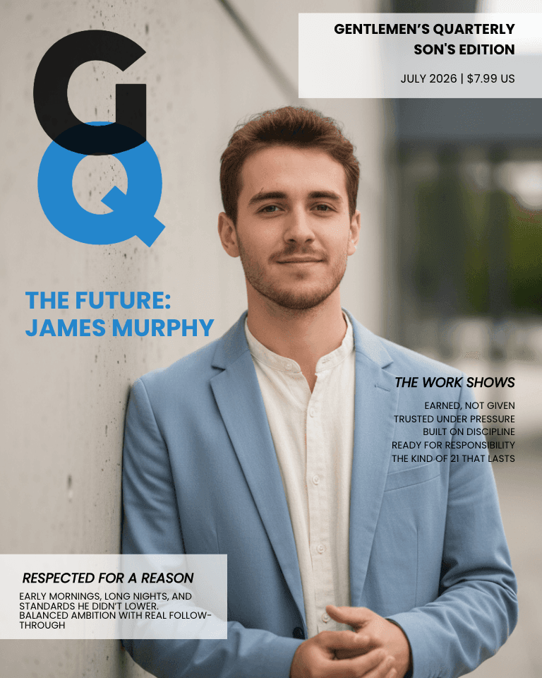 GQ Birthday magazine cover template