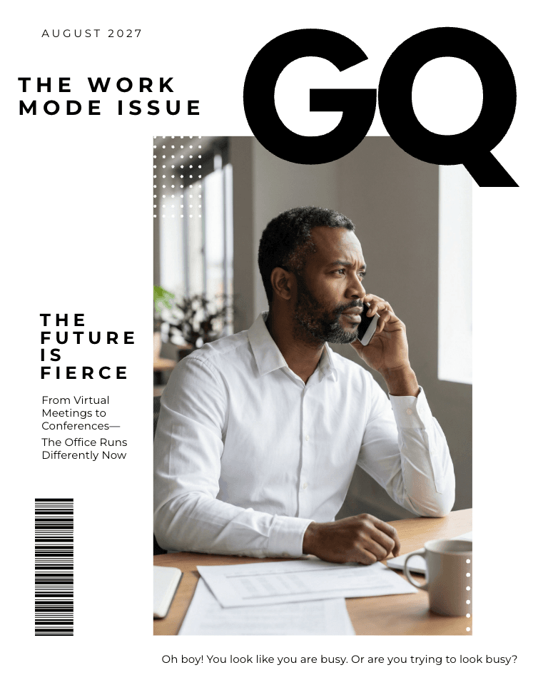 GQ Work magazine cover template