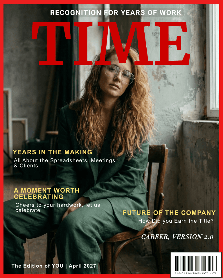 Time Career magazine cover template