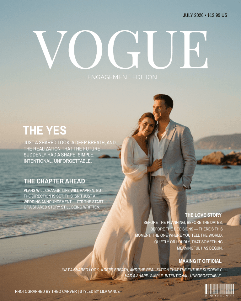 Vogue Wedding magazine cover template